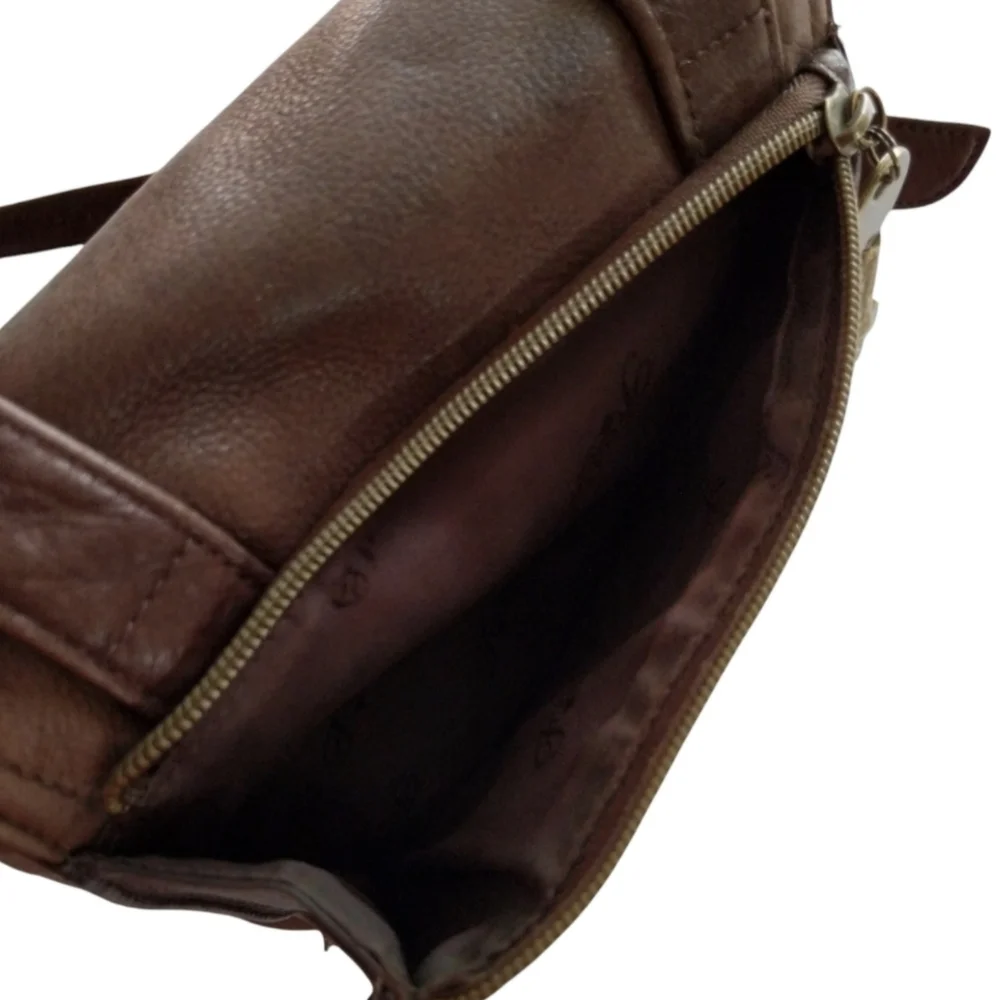 Vintage Fossil Brown Leather Crossbody - Picture 8 of 12